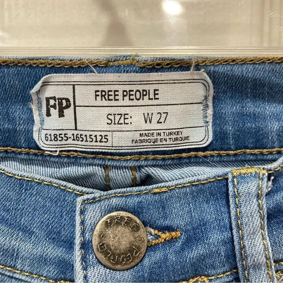 FREE PEOPLE Distressed Skinny Jeans Size 27 - Picture 5 of 7